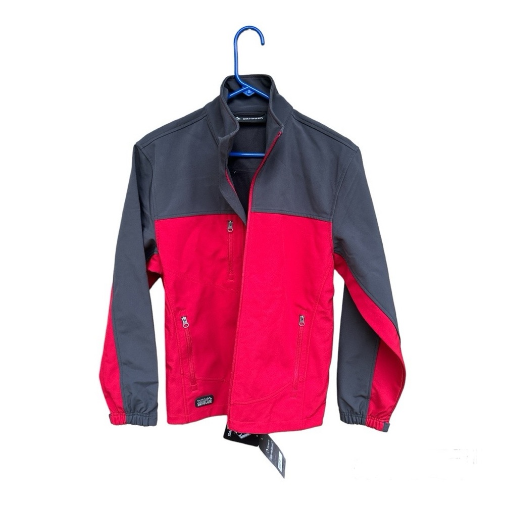 Red and Black DriDuck motion softshell jacket.